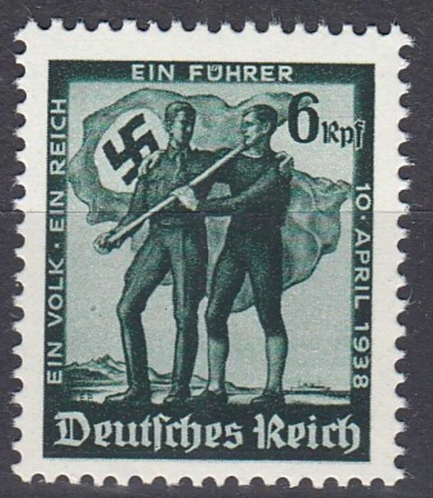 Selos Alemanha Nazi 1939/45-juventude nazi c/ bandeira suástica NOVO