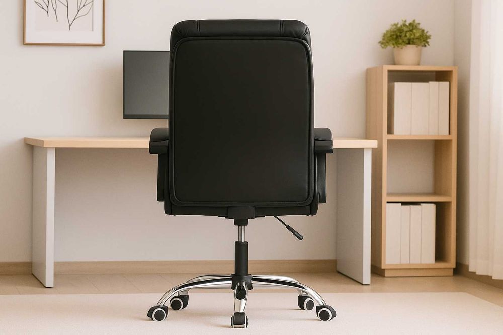 Nowy Fotel Biurowy Obrotowy Skóra Pu 150kg Krzesło Regulowane Do Biura