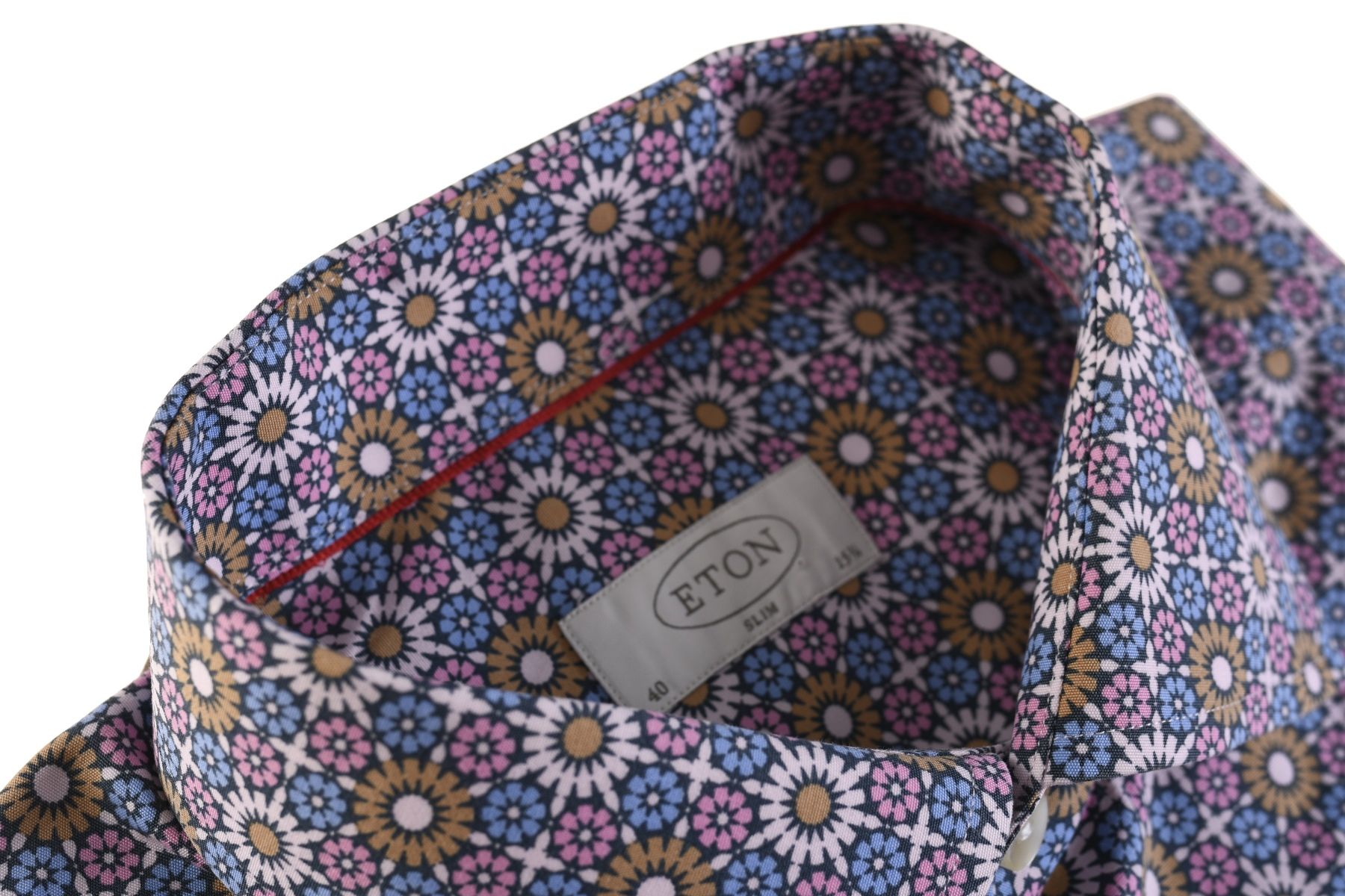 ETON taliowana koszula męska w kwiatki slim fit 100% bawełna M k 40