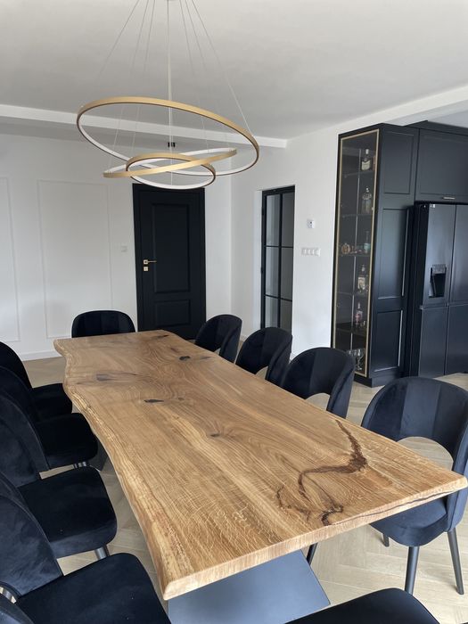 Stol debowy Monolit 270 cm Drewno Rekodzielo Loft  Zywica Lite Drewno