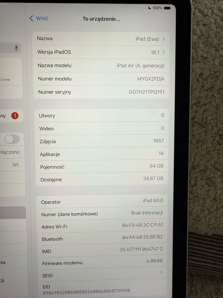 iPad Air 4. generacji (64 GB, Wi-Fi) – świetny stan