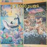 Dwa zestawy puzzli po 1000 zwierzęta defininy ocean lwy safari
