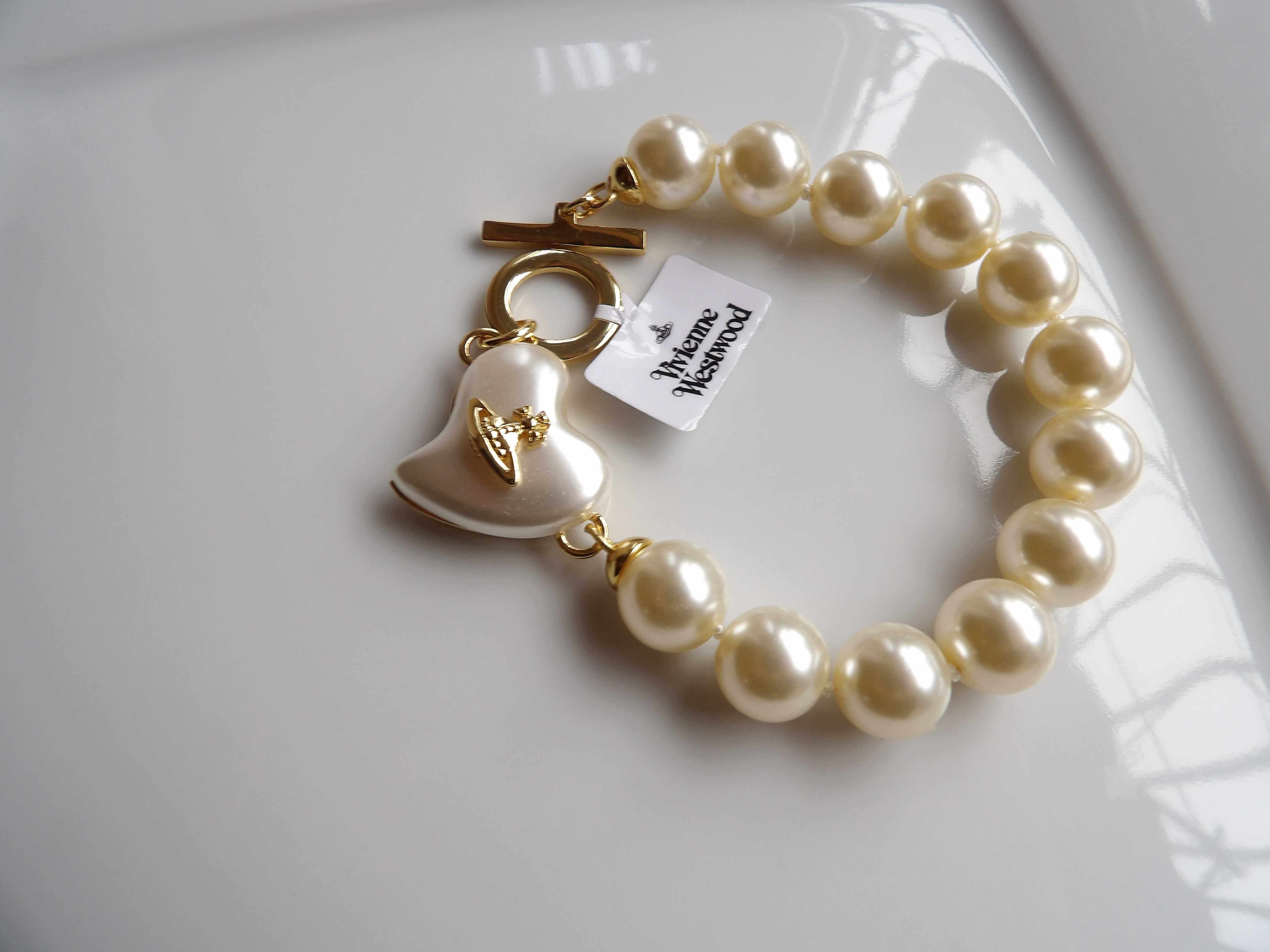 Vivienne Westwood pearl bracelet Heart bransoletka z pereł.