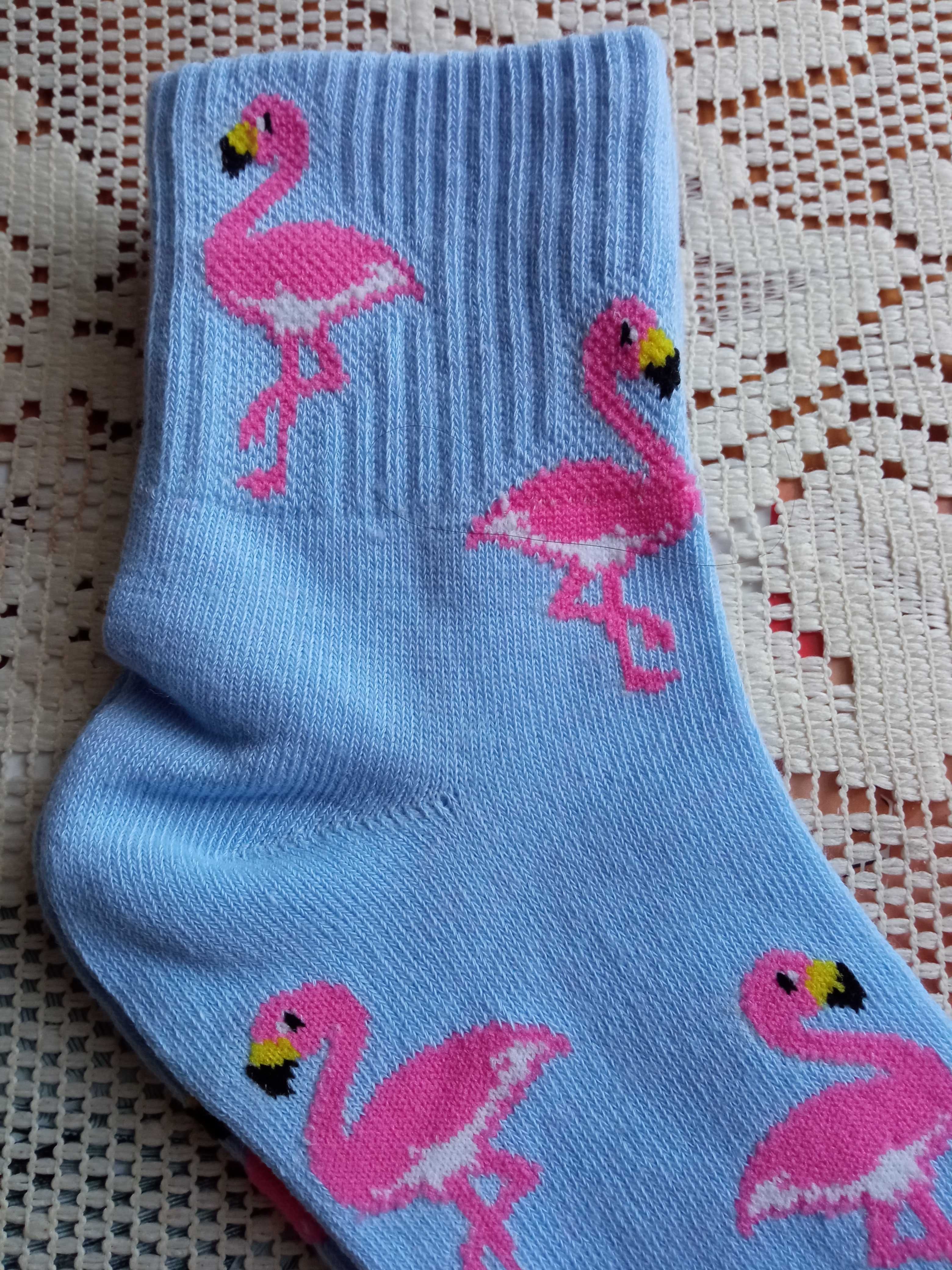 Nowe skarpetki we flamingi Niebieskie skarpetki P&M Socks 39-42