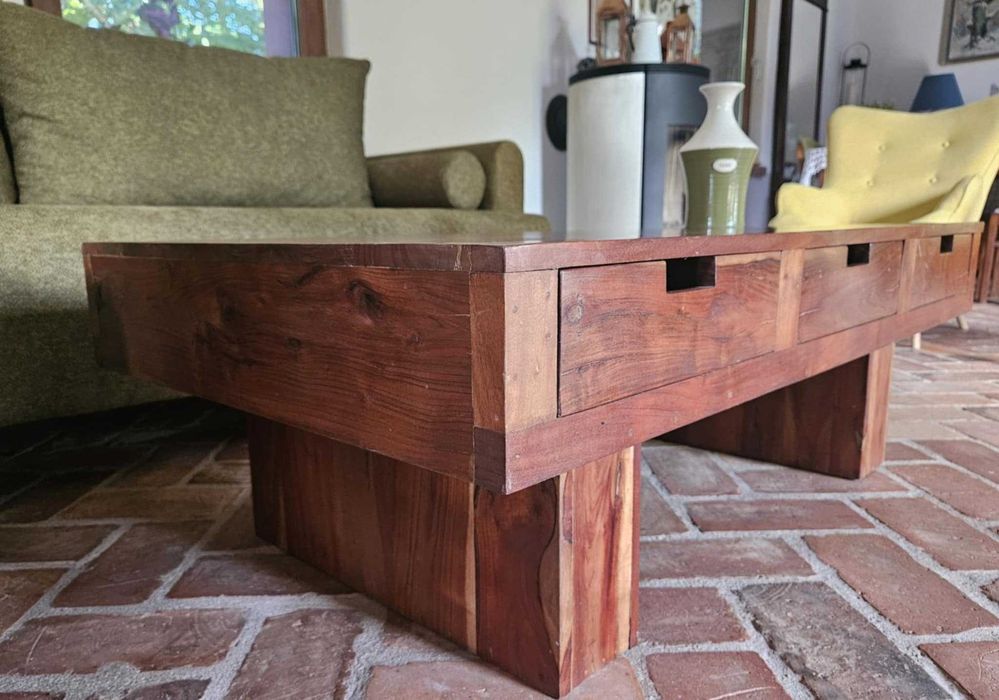 Stolik kawowy kolonialny, stolik kawowy drewniany, ława kolonialna