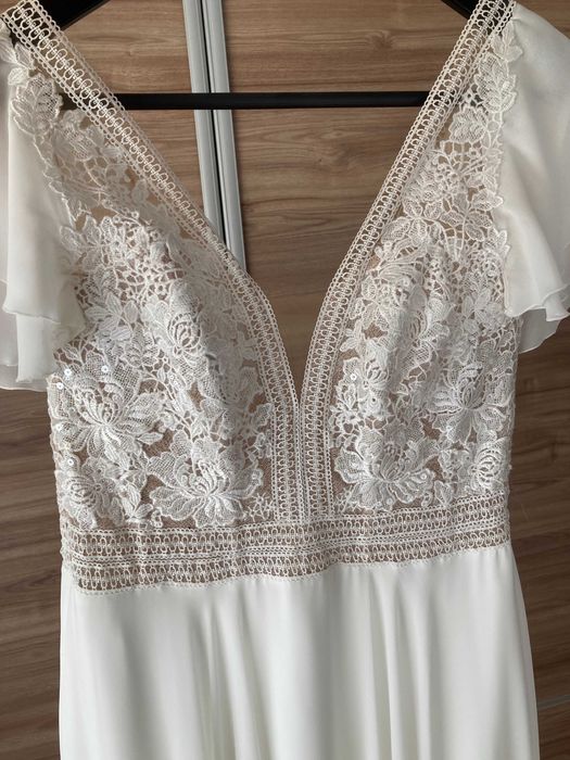 Suknia ślubna delikatna, boho, rozm. 40