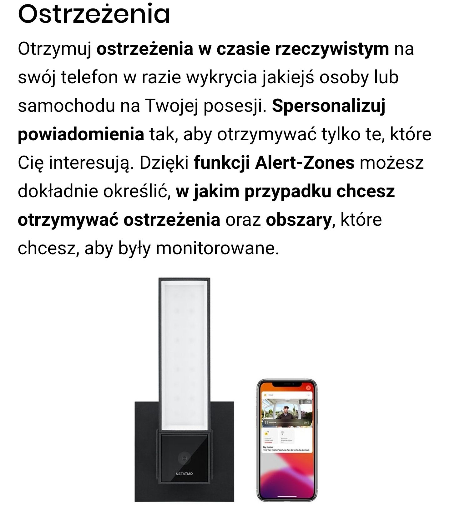 Kamera monitorującą Netatmo