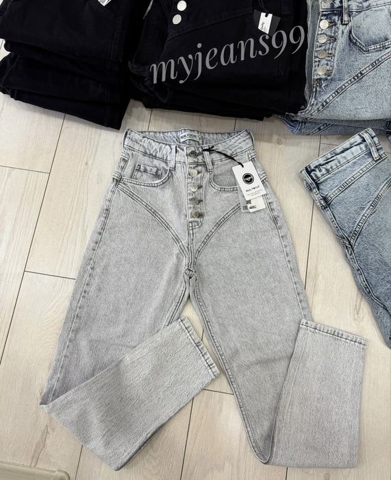 Джинси мом сірі xs