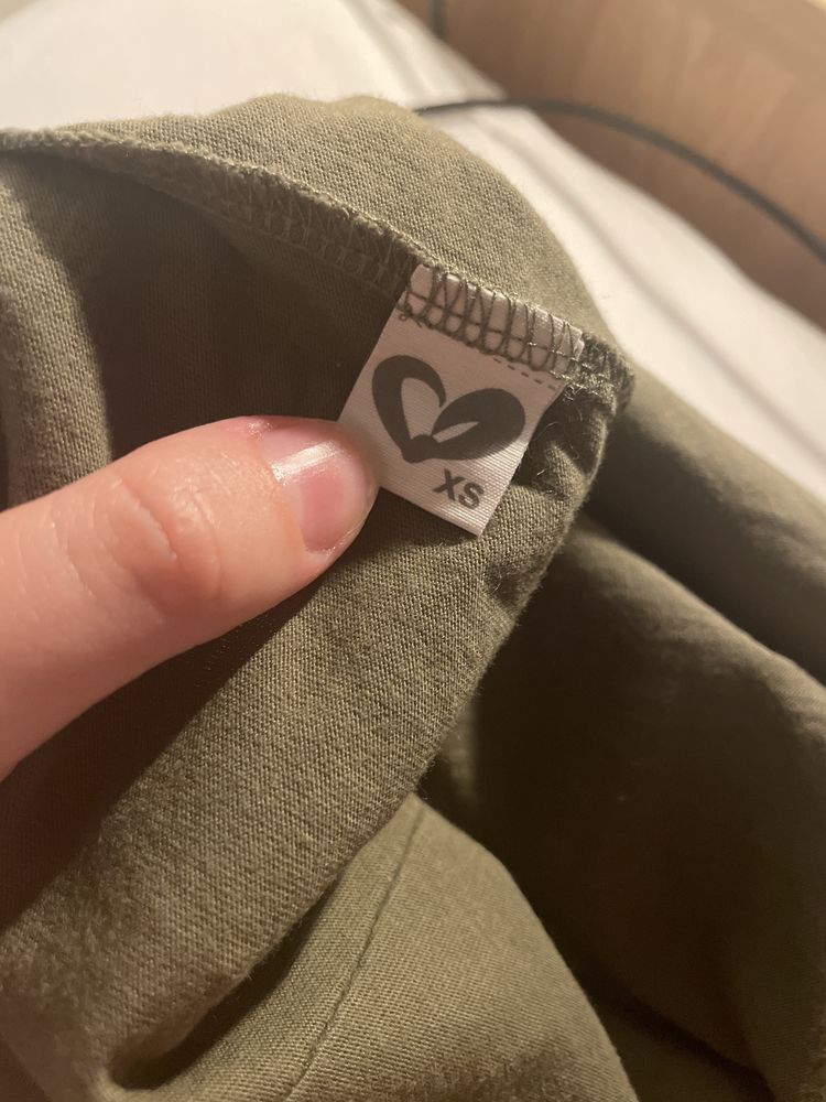 Koszulka oversize khaki Ola Mama Ginekolog XS krótki rękaw