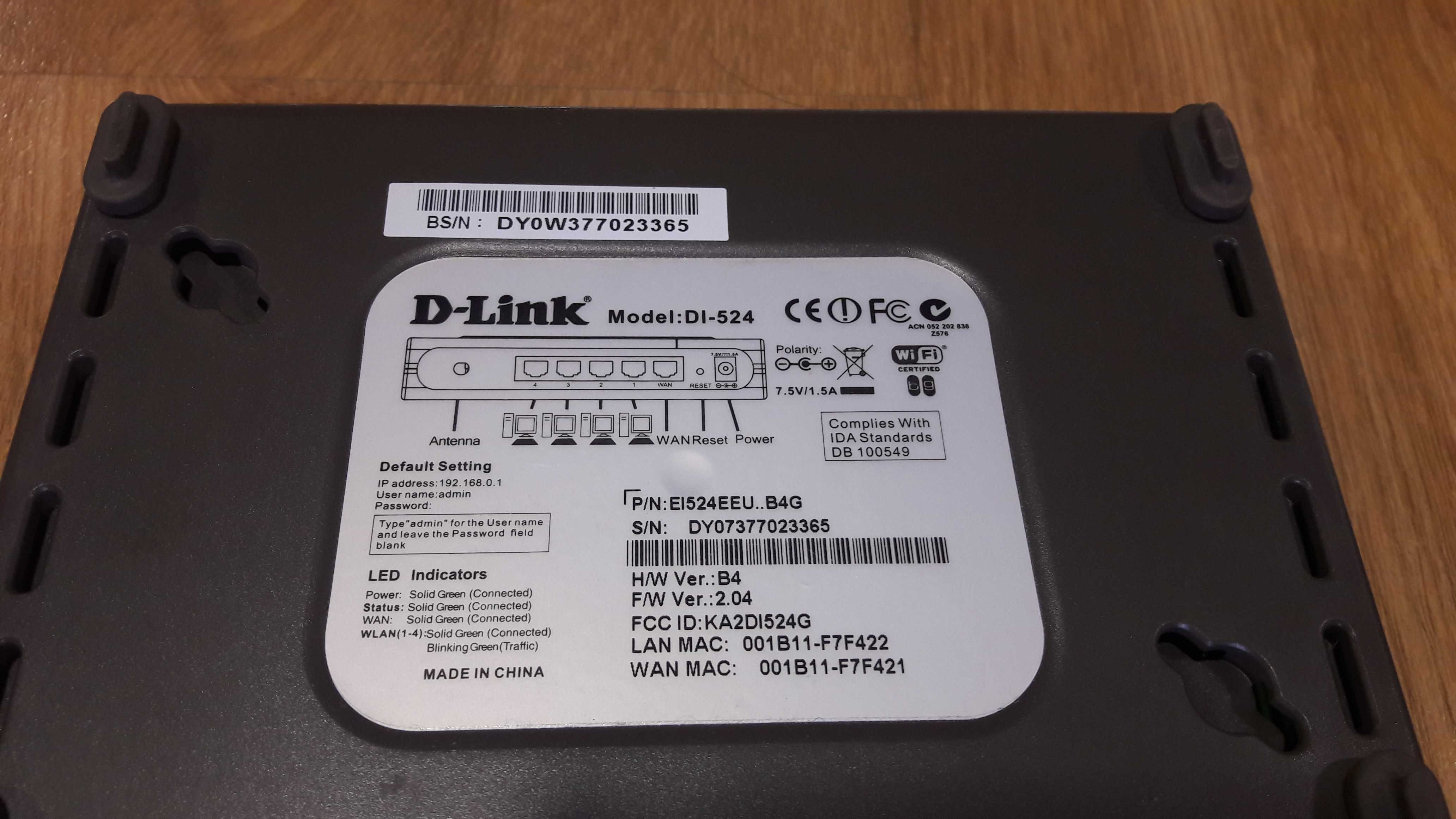 Router sem fios D-Link DI-524