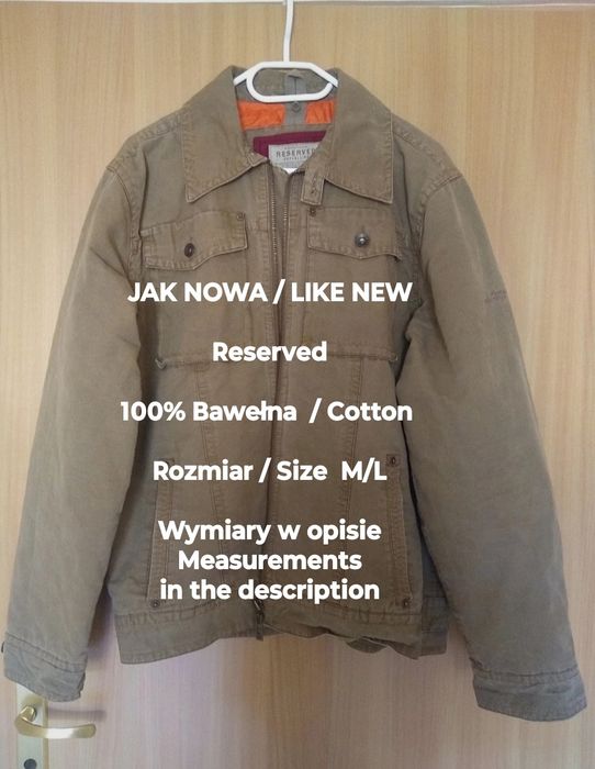 Reserved  Męska kurtka z lekkim ociepleniem, Rozmiar M/L
