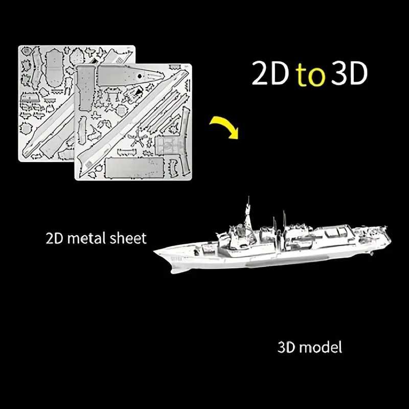 Niszczyciel rakietowy typu Arleigh Burke, metalowe Puzzle 3D