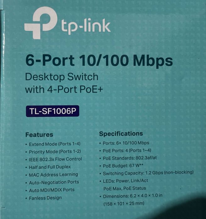 Poe комутатор TL-SF1006P 6 портів