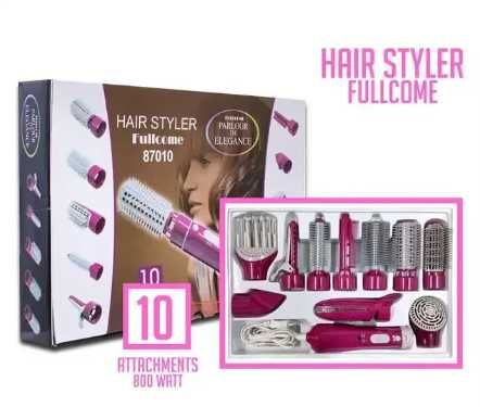 Стайлер hair styler 87010 многофункциональный фен. 10 в 1