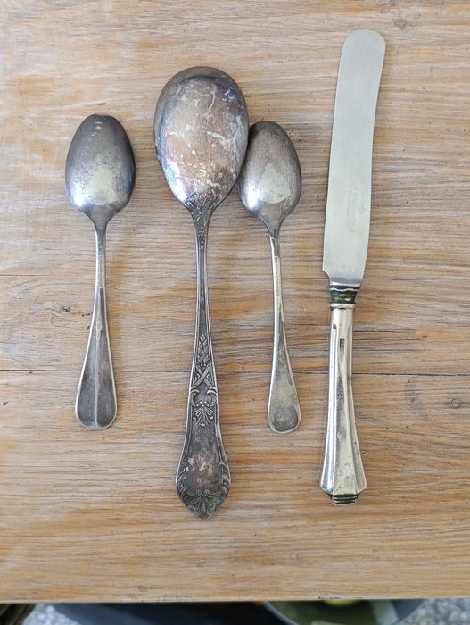 Srare sztućce posrebrzane BM, Norblin i inne