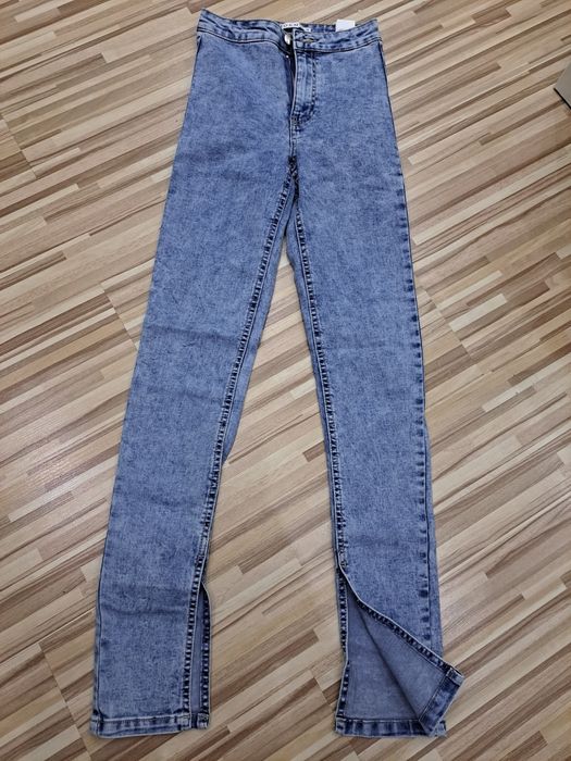 Jeansy sinsay skinny wysoki stan 32 rozcięcia na nogawkach
