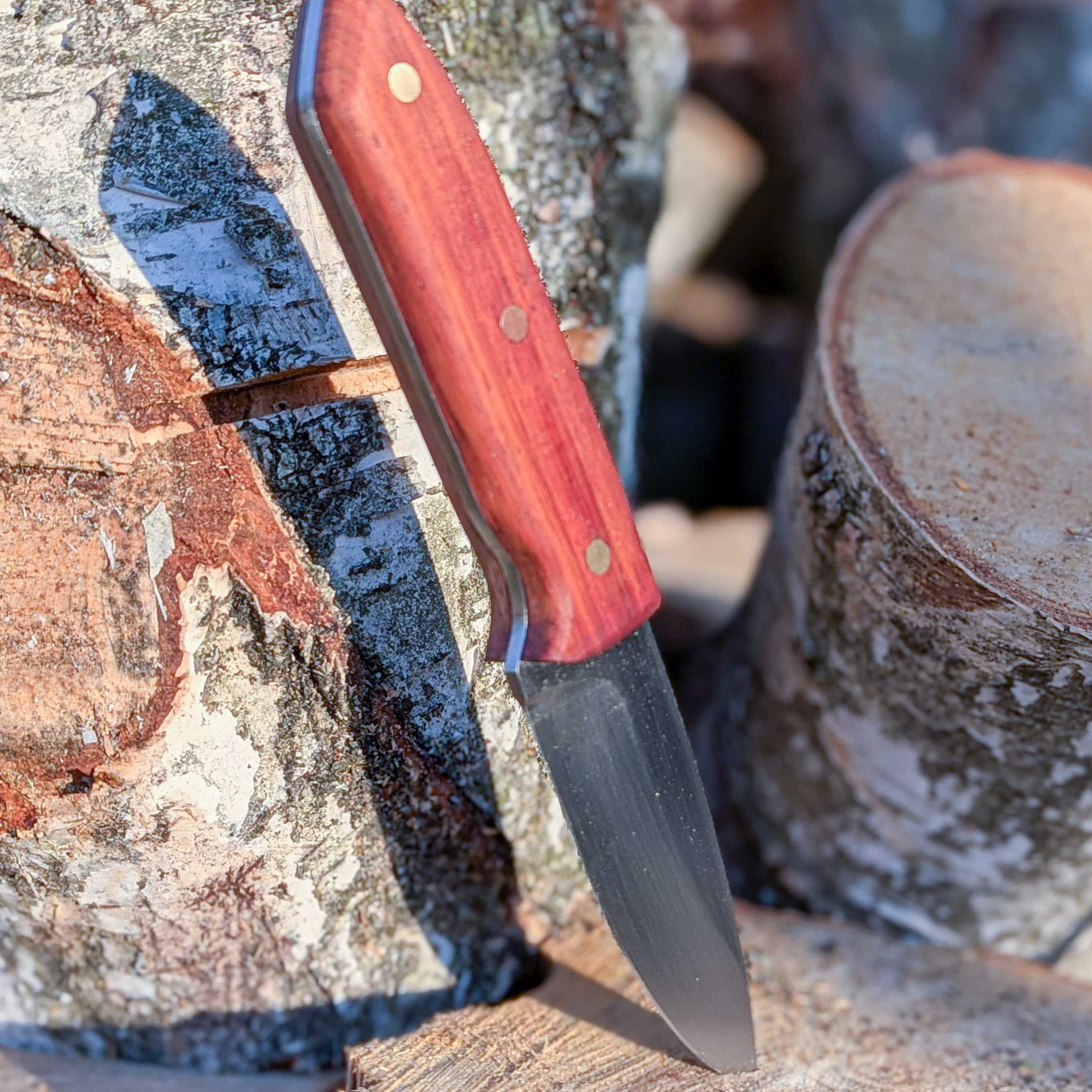 Nóż myśliwski survivalowy ręcznie robiony custom knife pochewka | D2