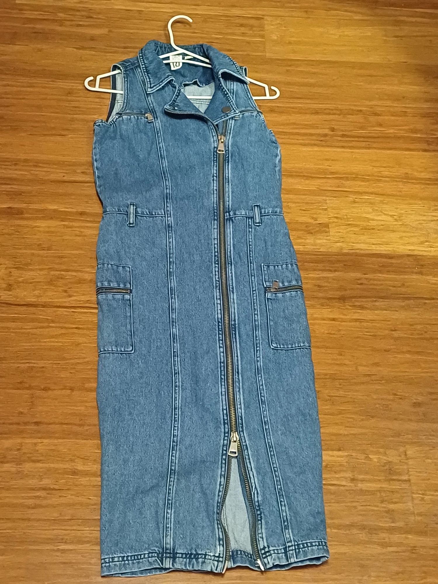 Jeansowa sukienka River Island 36, midi