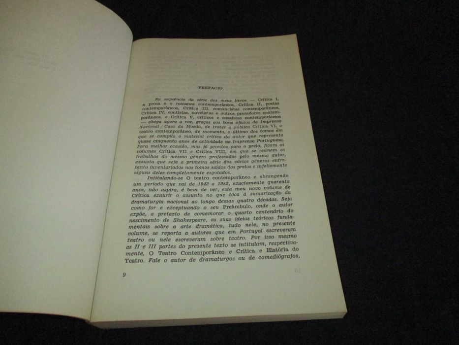 Livro Crítica VI O Teatro Contemporâneo 1942 a 1982