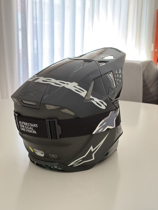 Conjunto Óculos+Capacete Alpinestars Supertech S-M10 Fame Black Carbon