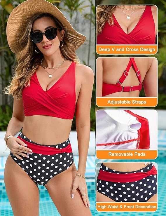 Nowy strój kąpielowy/dwuczęściowy/bikini/majtki/biustonosz R-L !3930!
