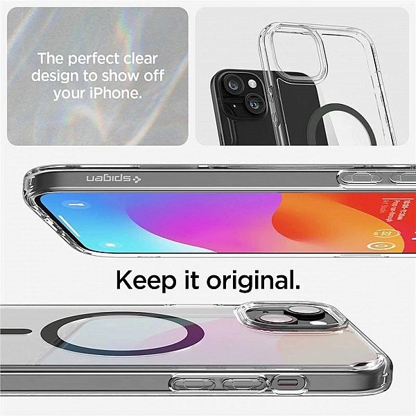 Etui Spigen Ultra Hybrid MagSafe na iPhone 15 Plus - grafitowe