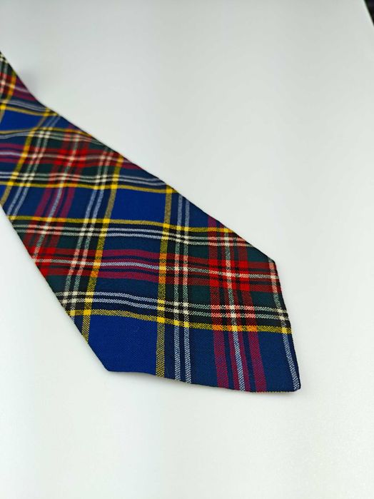 Szkocki wełniany krawat w kratkę tartan wrz150