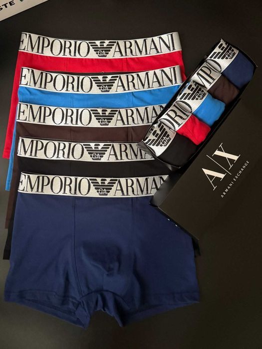Чоловічі труси Армані, чорні/кольорові. Мужские боксеры, качественные