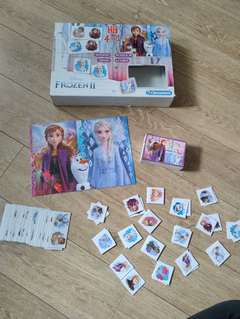 Zestaw gier Frozen kraina lodu puzzle memory domino