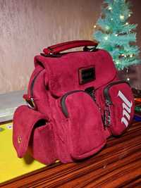 Сумка-рюкзак женская, бордовая 500