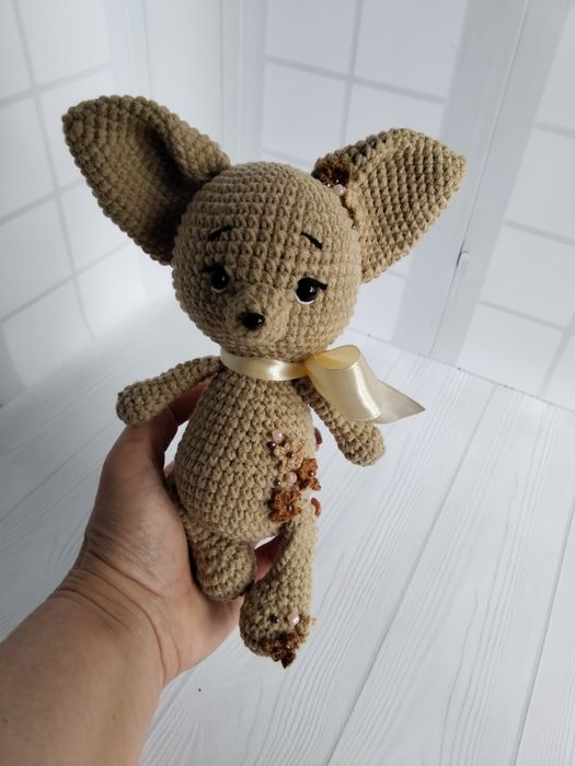 Вязанные игрушки. Лисенок Фенек. Кошечка.