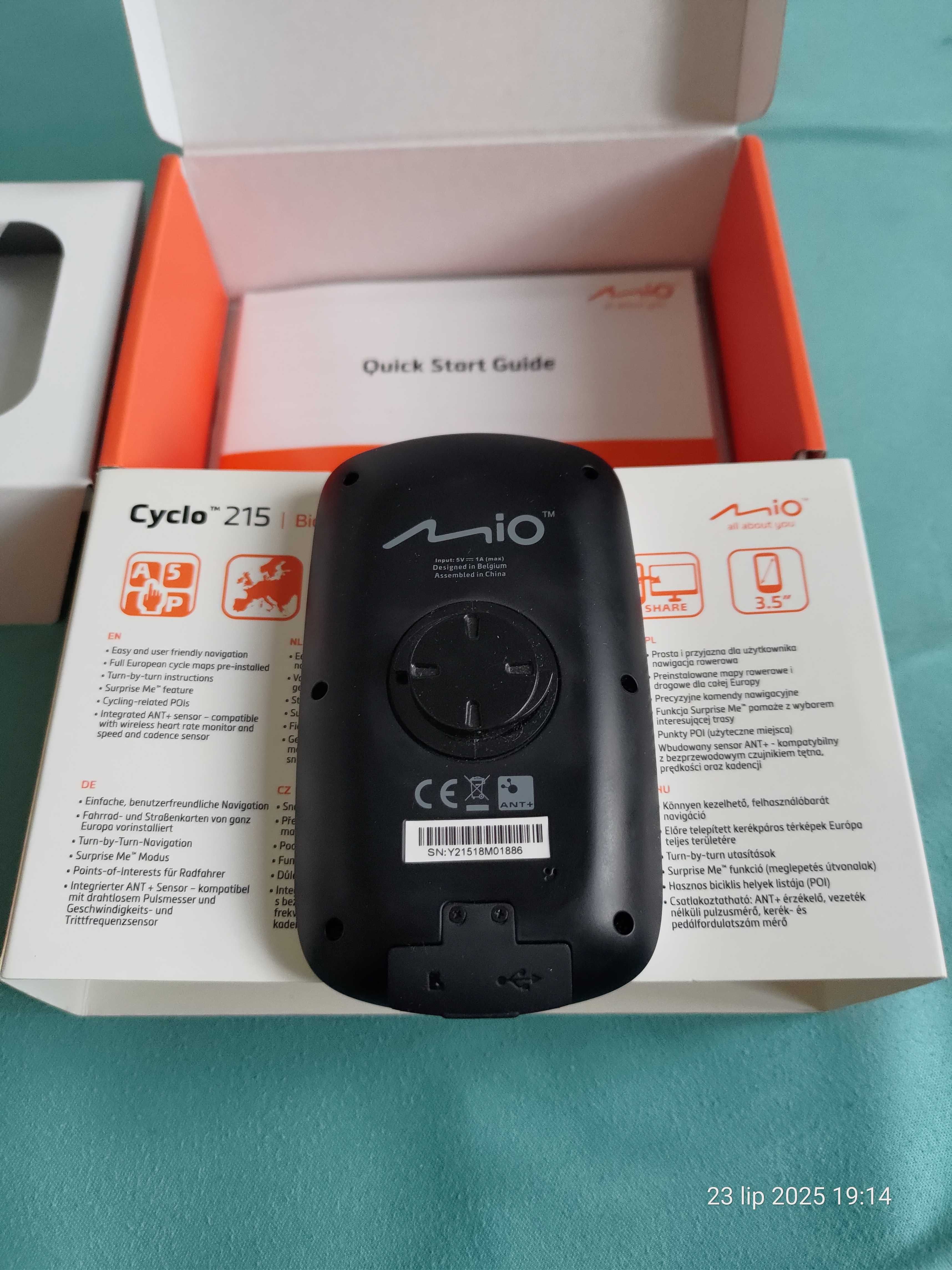 Nawigacja rowerowa Mio Cyclo 215