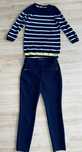 Eleganckie granatowe spodnie cygaretki Reserved 34/XS, gratis sweterek