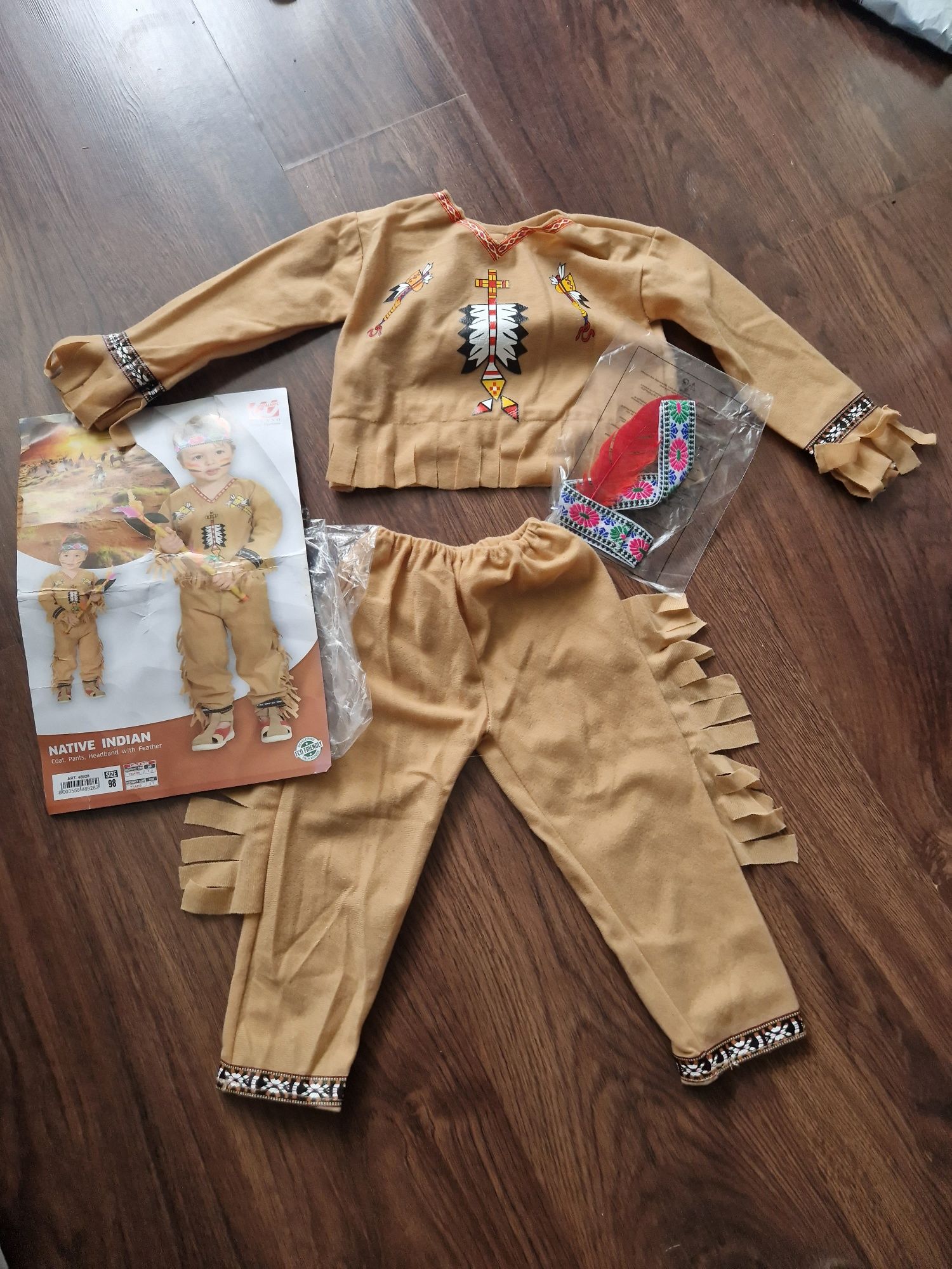 Nowy! Strój 98 Indianina Dziki Zachód kostium Karnawał Halloween