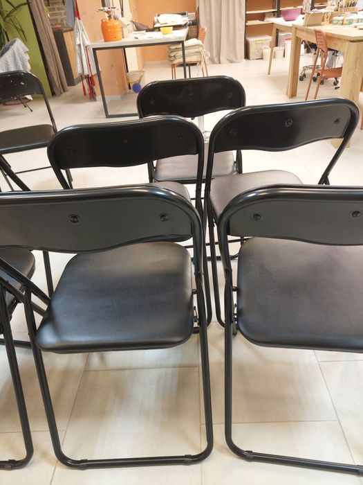 Складані Стільці, чорні, металеві