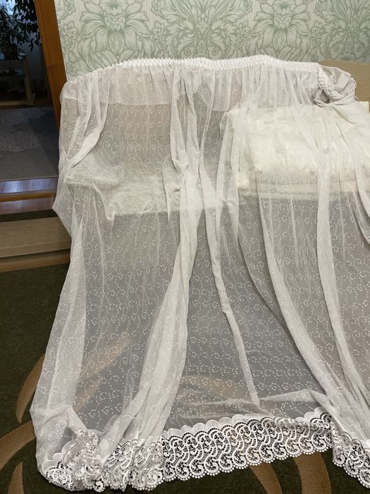 Тюль лляна біла 4*2,37