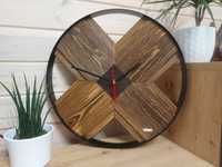 45 cm zegar ścienny w obręczy obręcz hand made stare drewno loft