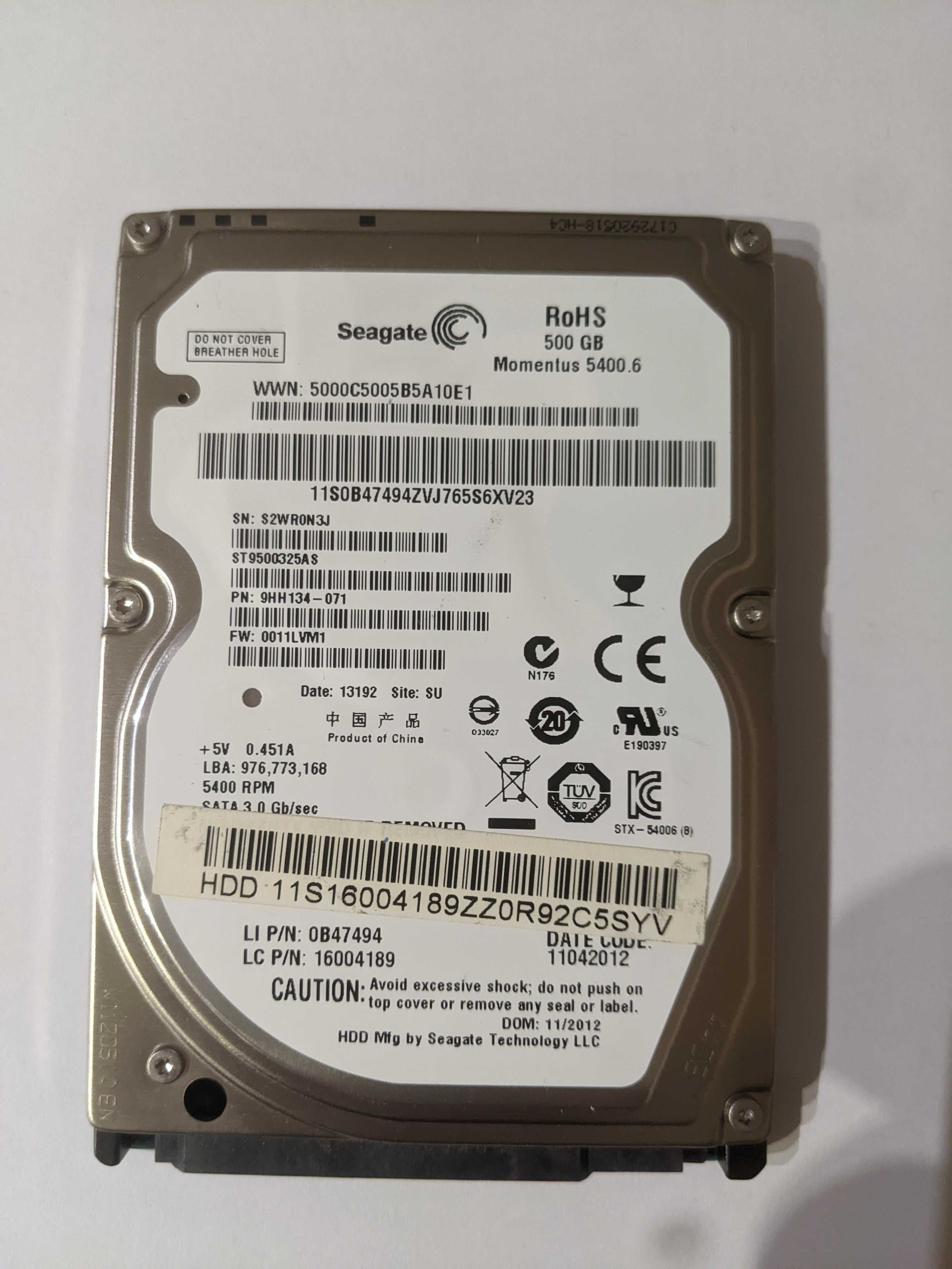 Жорсткий диск Seagate 500gb для ноутбука