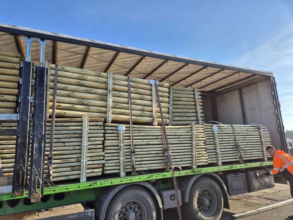 Bale toczone Palisada Drewniana fi10 3m 10x300  Wałki Pale Drągi Kołki