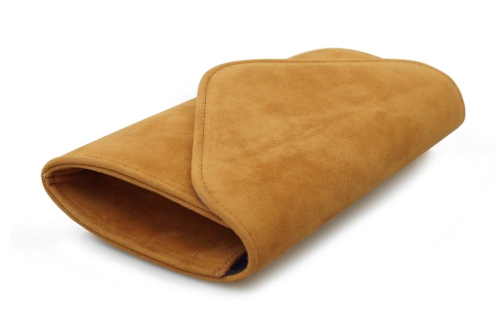 TOREBKA kopertówka zamszowa eko wizytowa z paskiem V320 oliwkowa