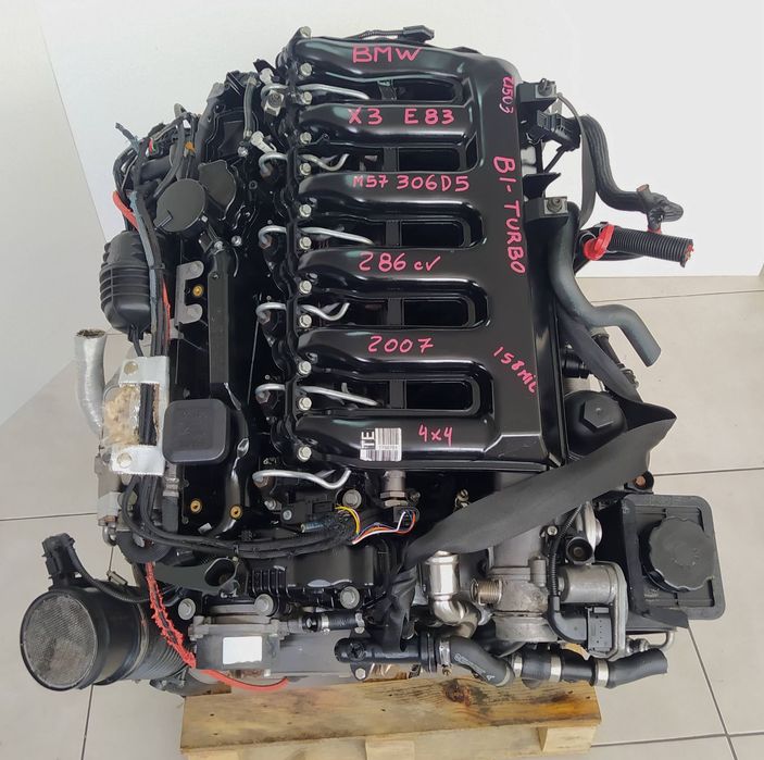peças Motor Bmw X3 35D bi-turbo 286cv M57 bloco aluminio E87 306D5 caixa velocidades 6HP-28x