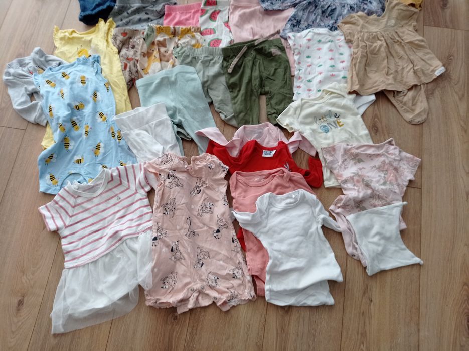 Mega paka ubrań 74/80 dla dziewczynki wiosna lato