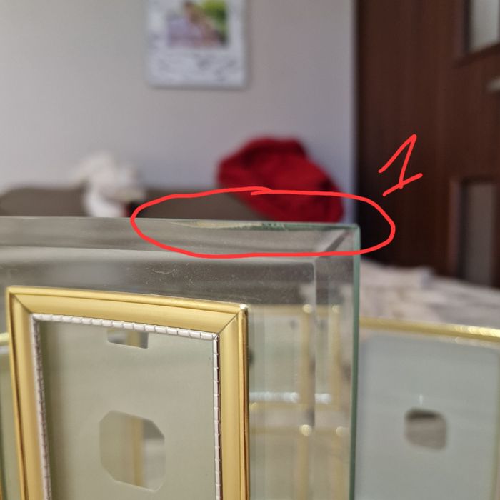 Komplet Ramki na Zdjęcia pół okrągłe Profilowane szklane