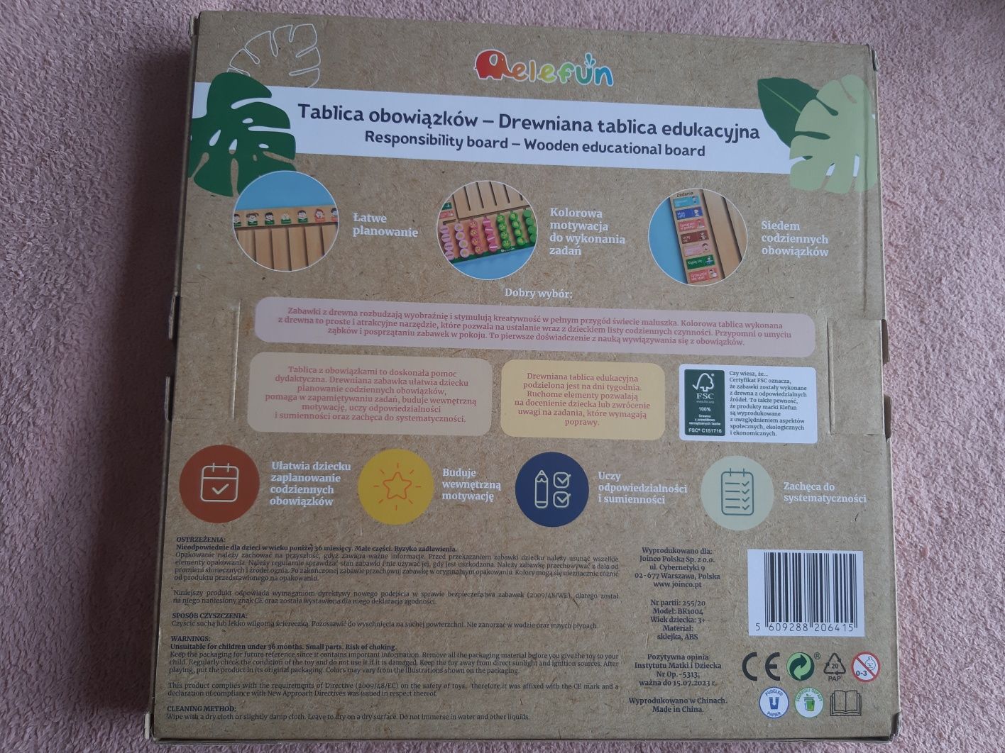 montessori Drewniana prezent na swieta mikołajki okazja  tablica obow