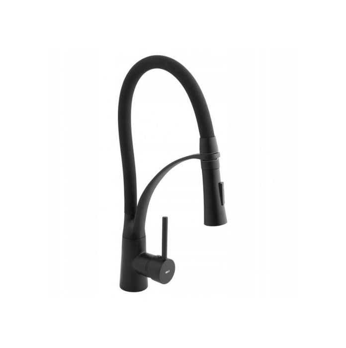 Bateria Kuchenna Czarna Elastyczna Wylewka Stojąca Kran Kuchni Zlewu