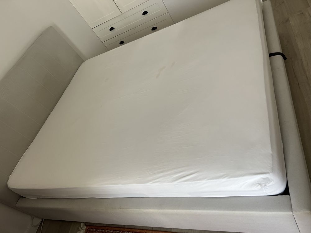 Łóżko senpo 160x200 tapicerowane szare BEZ MATERACA