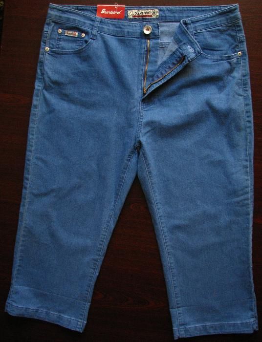 spodnie jeans - lycra 3/4 jasno niebieskie