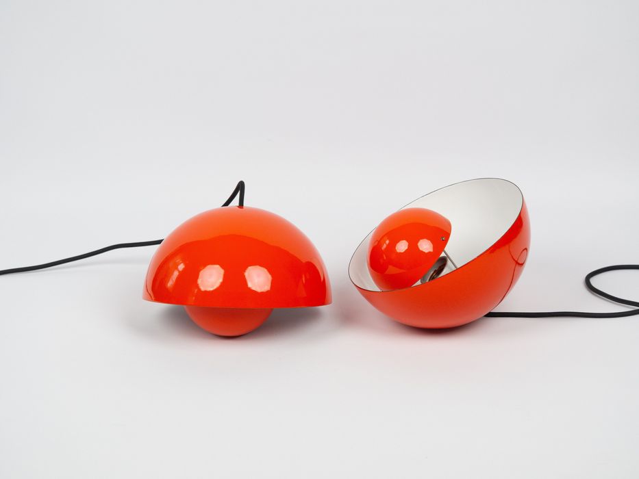 Para duńskich vintage lamp Flowerpot, Verner Panton Louis Poulsen 1968