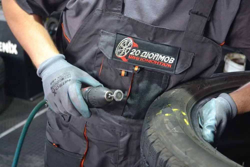Ремонт шин, бокових порізів, шишок до 15 см — повна гарантія 1 рік!
