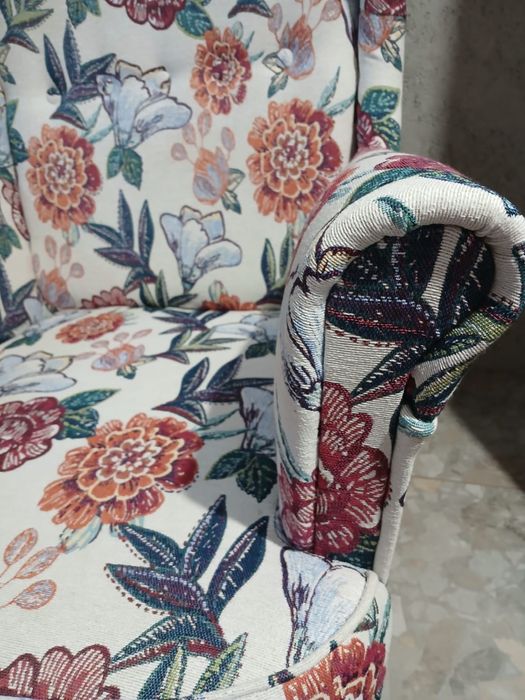 Fotel uszak kolorowy hiszpański Sisi czerwony